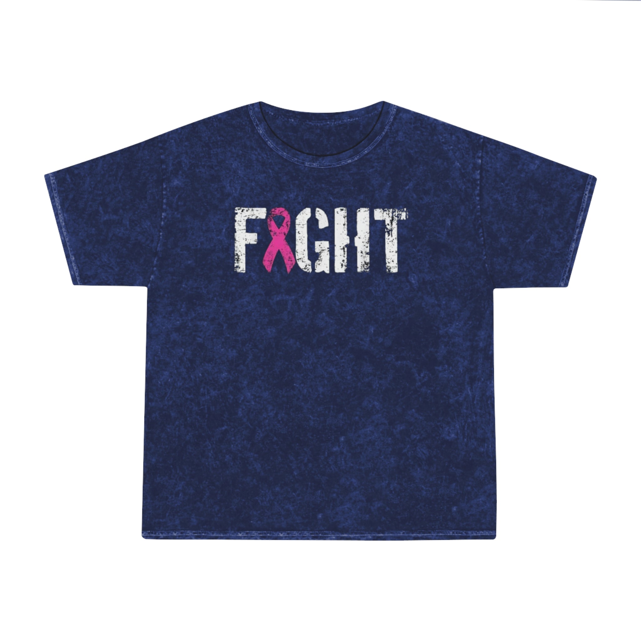 Unisex Mineral Wash T-Shirt - "Fight" Breast Cancer Awareness