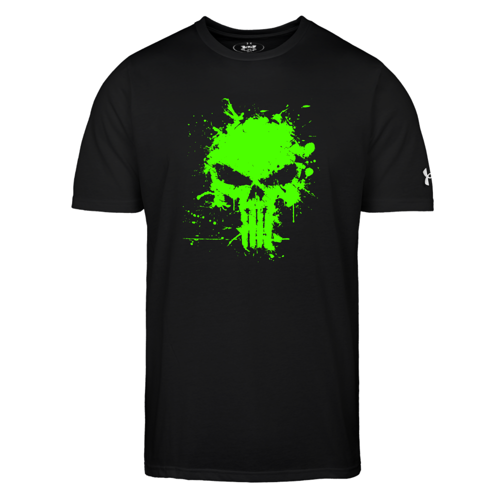 Under Armour Men s Athletic 2.0 T Shirt Punsiher Green Splatter Black XL