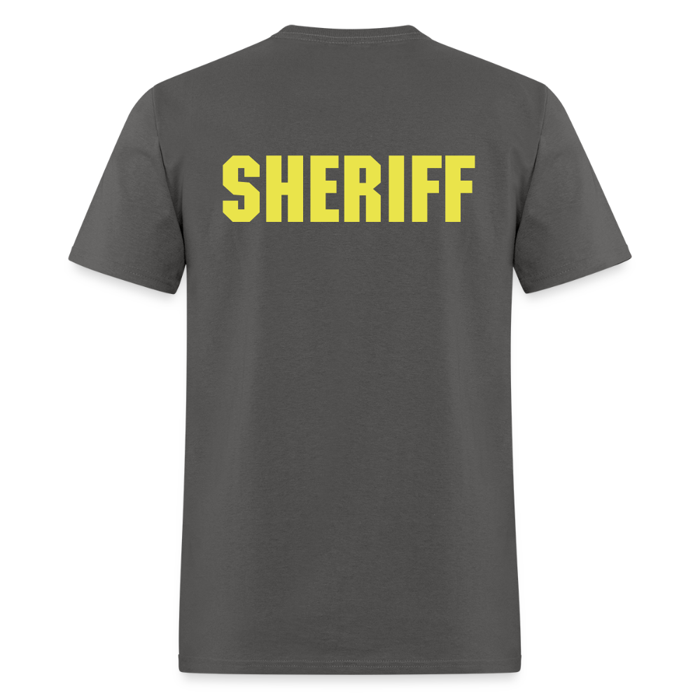 Unisex Classic T-Shirt - Sheriff Front and Back - charcoal