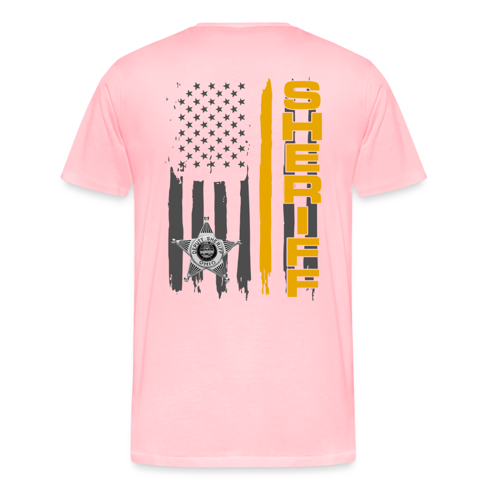 Men's Premium T-Shirt - Ohio Sheriff Vertical Flag Fr and Bk - pink