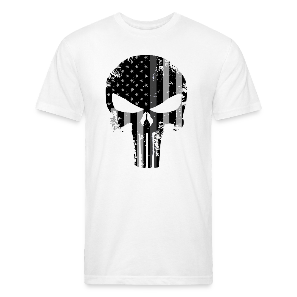 Unisex Poly/Cotton T-Shirt by Next Level - Punisher Thin Silver Line - white