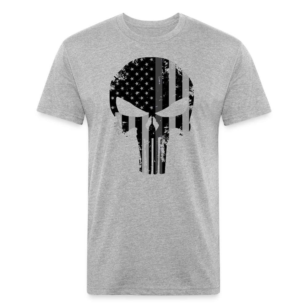 Unisex Poly/Cotton T-Shirt by Next Level - Punisher Thin Silver Line - heather gray