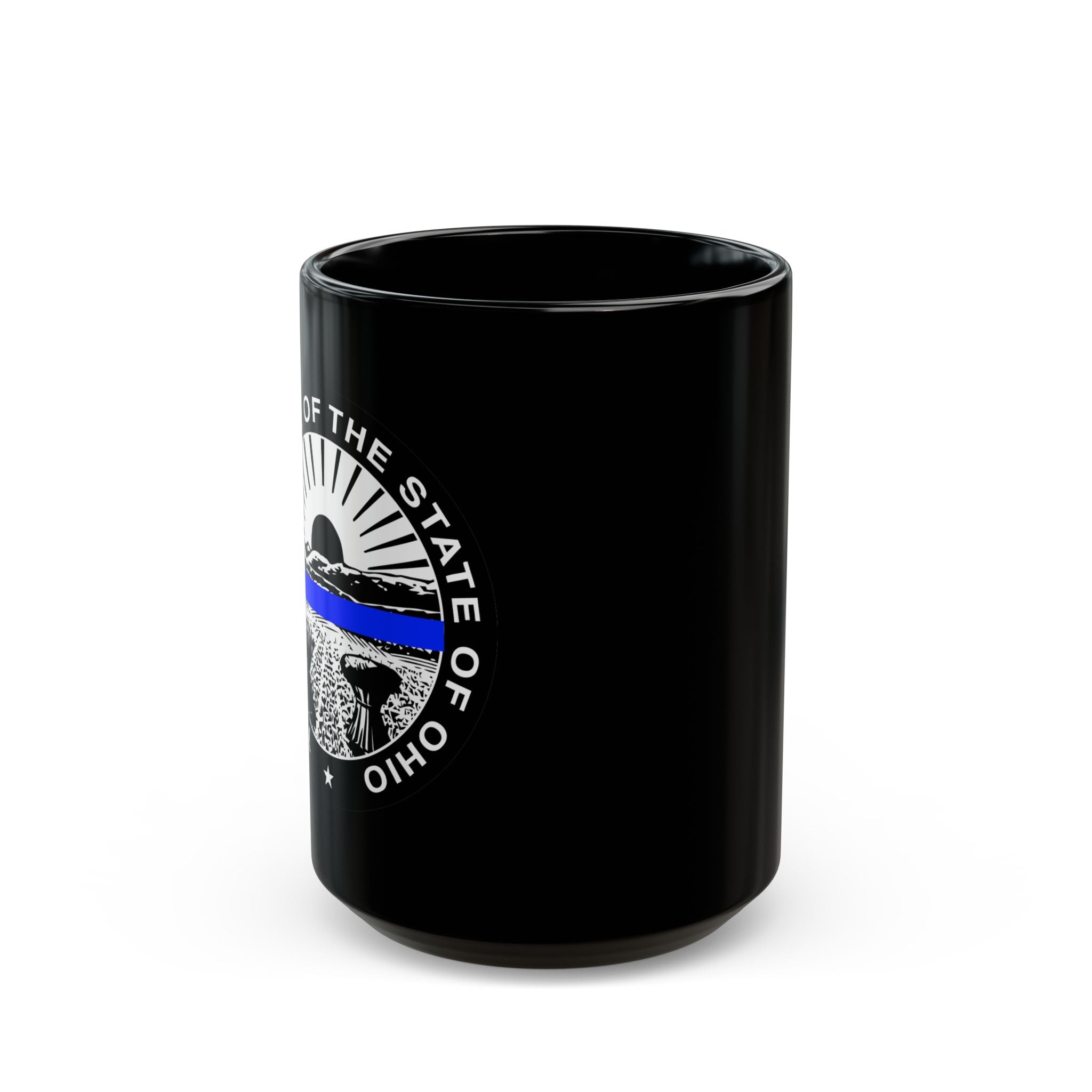 Blue Line Ohio Seal - Black Mug (11oz, 15oz)