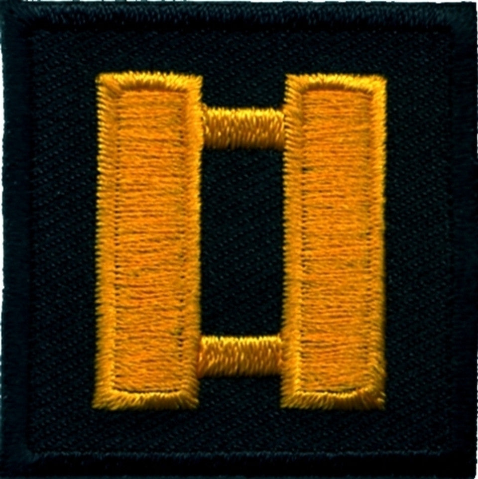 Embroidered Rank, Dark Gold/Black, 1-1/2x1-1/2"h (Pair)