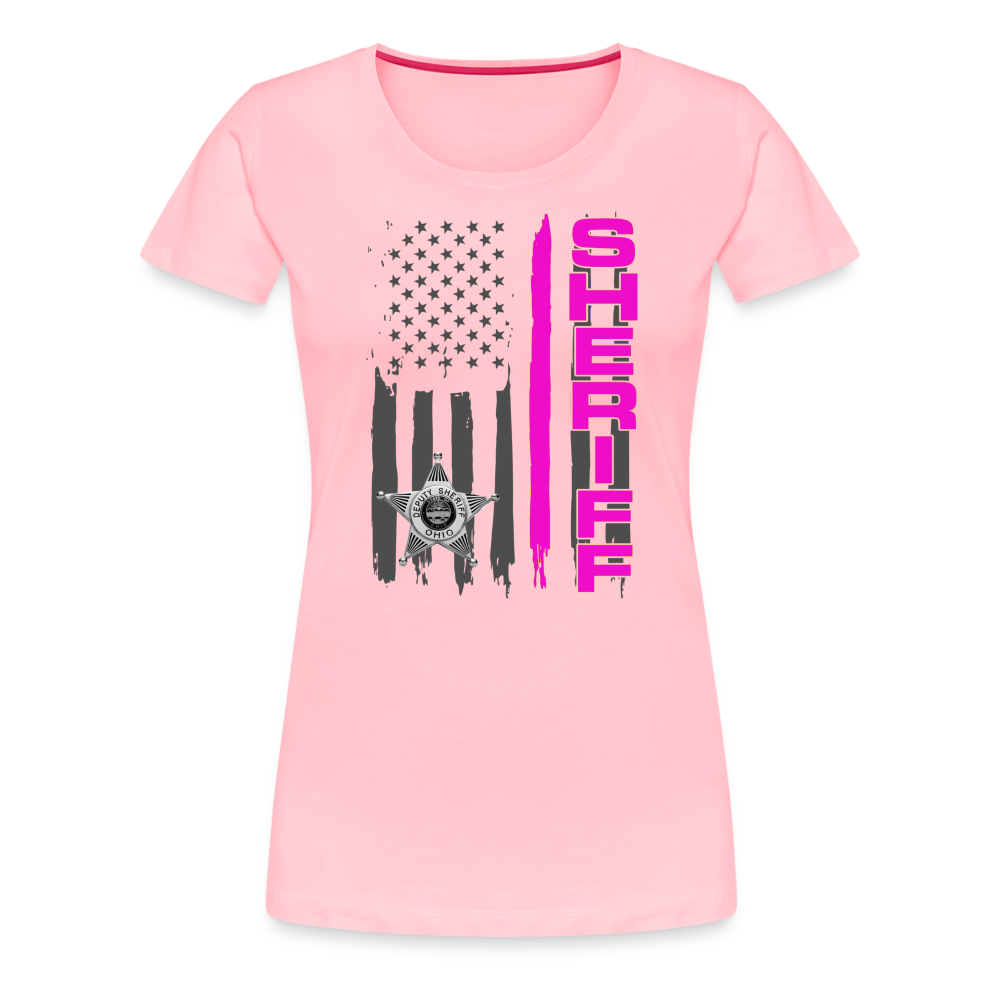 Women’s Premium T-Shirt - Ohio Sheriff Vertical Pink - pink