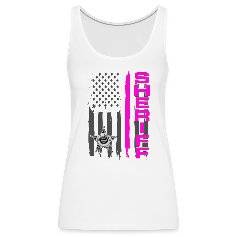 Women’s Premium Tank Top - Ohio Sheriff Vertical Pink - white