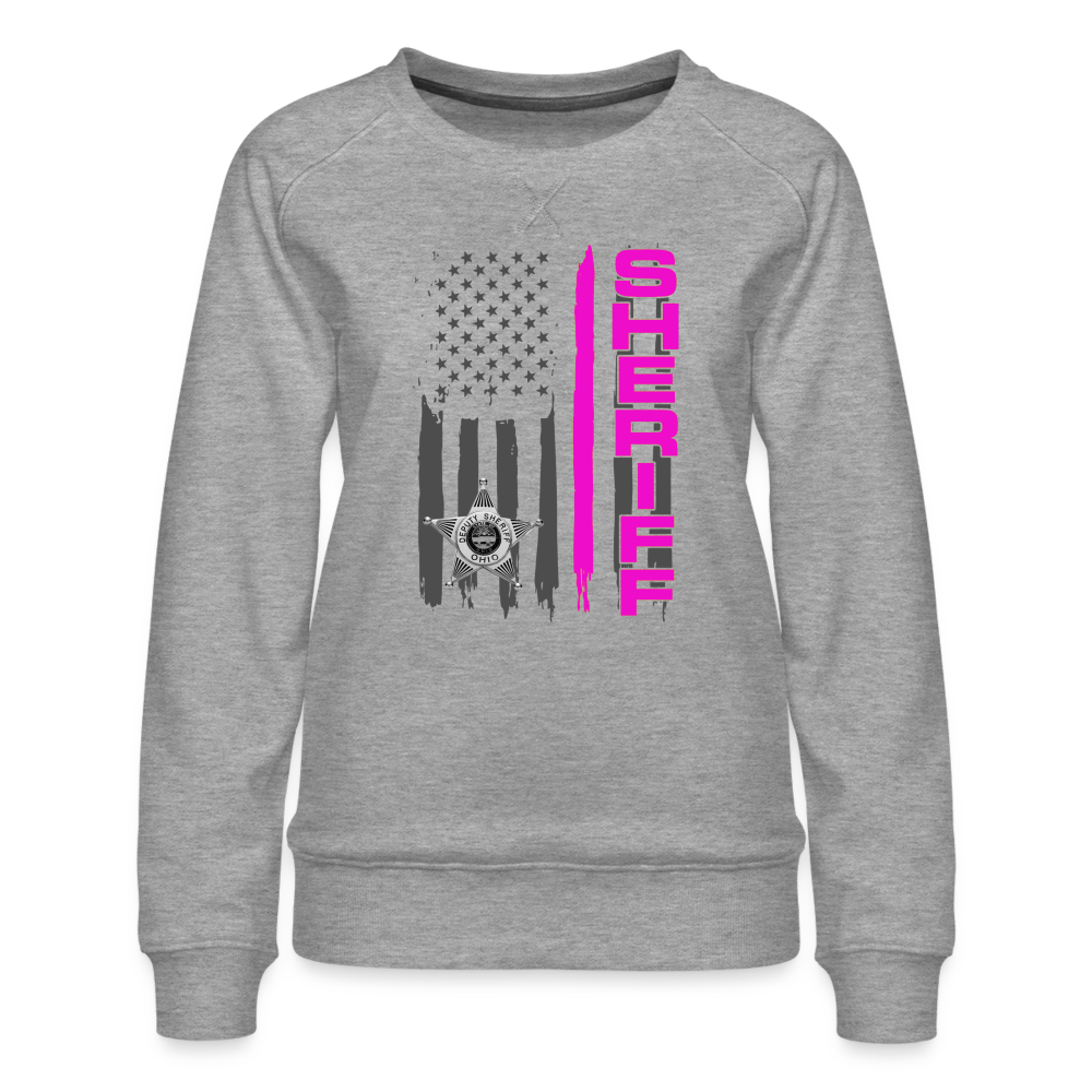 Women’s Premium Sweatshirt - Ohio Sheriff Vertical Pink - heather grey