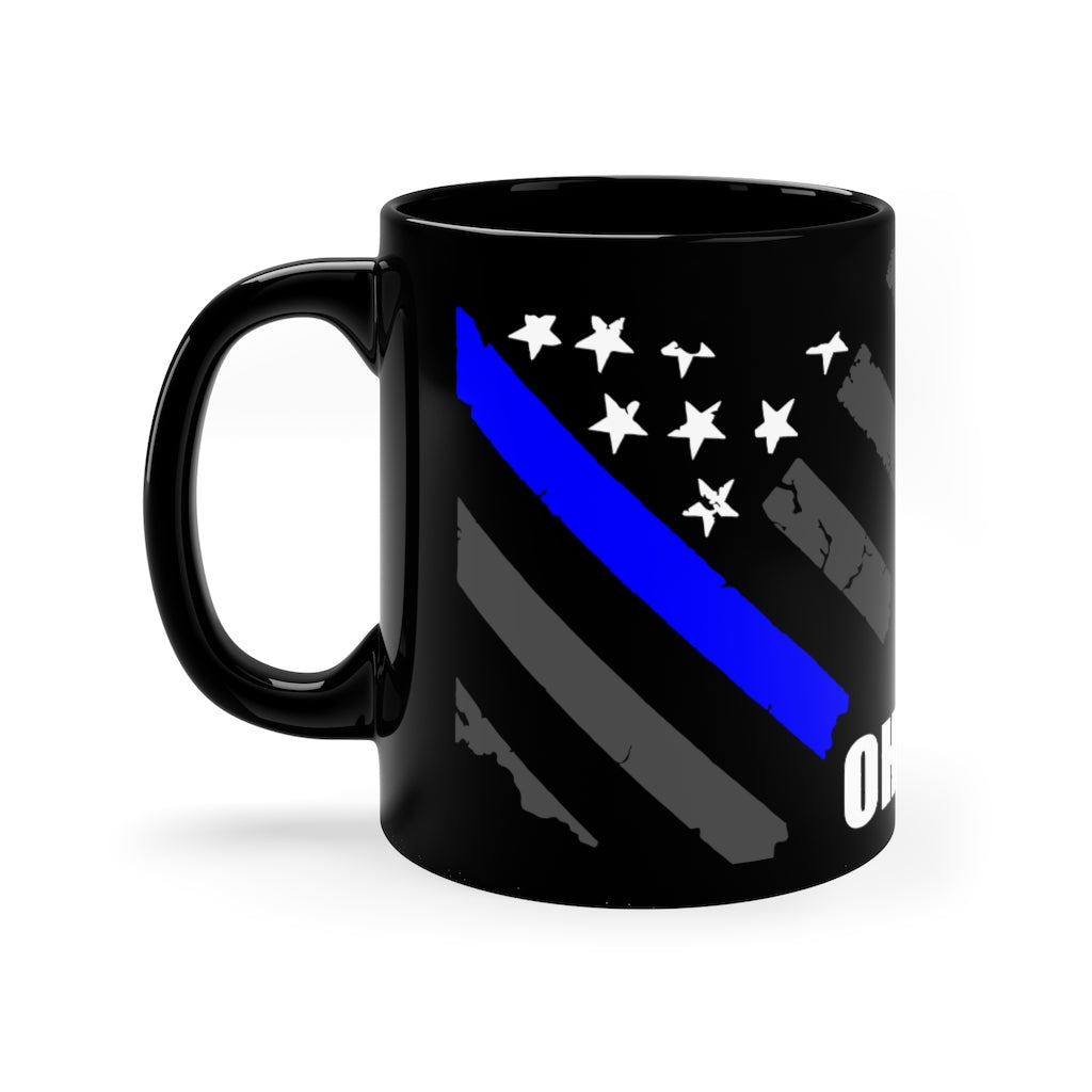 Black mug 11oz - Ohio Thin Blue Line