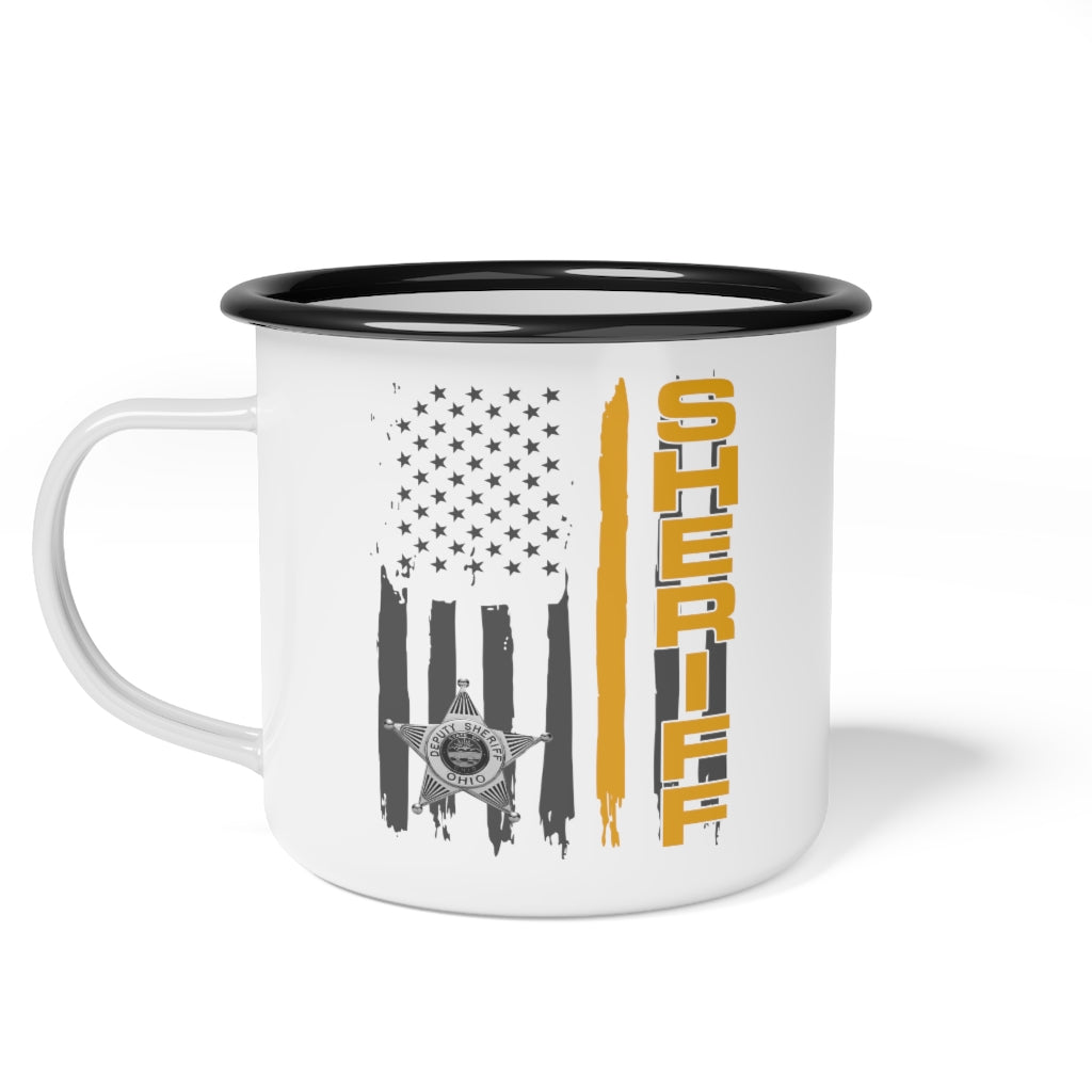 Enamel Camp Cup 12oz - Ohio Sheriff Vertical