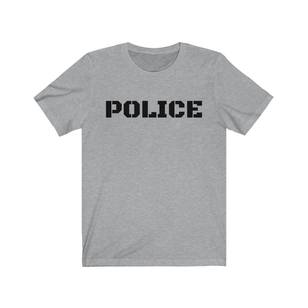 Unisex Jersey Short Sleeve Tee - "POLICE" Front and Back