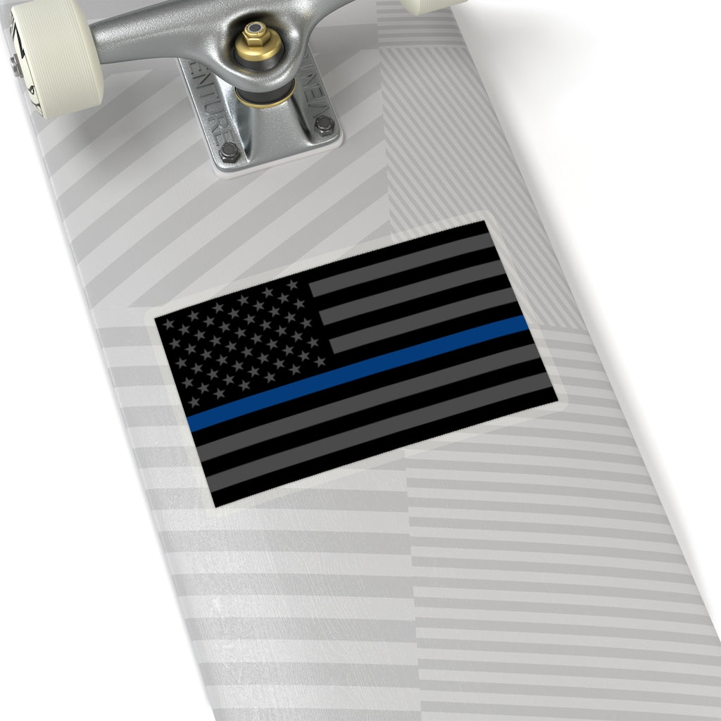 Kiss-Cut Stickers - Thin Blue Line Flag