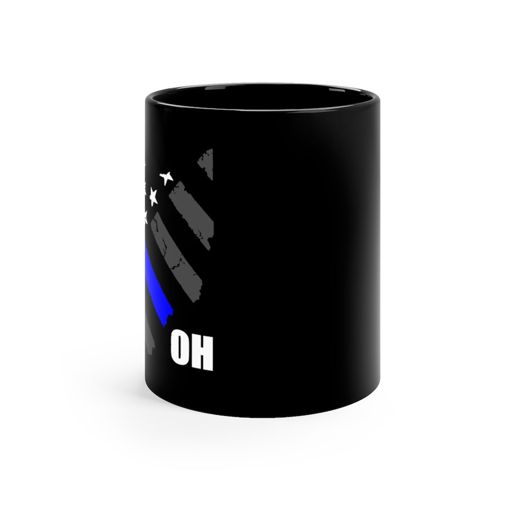 Black mug 11oz - Ohio Blue Line