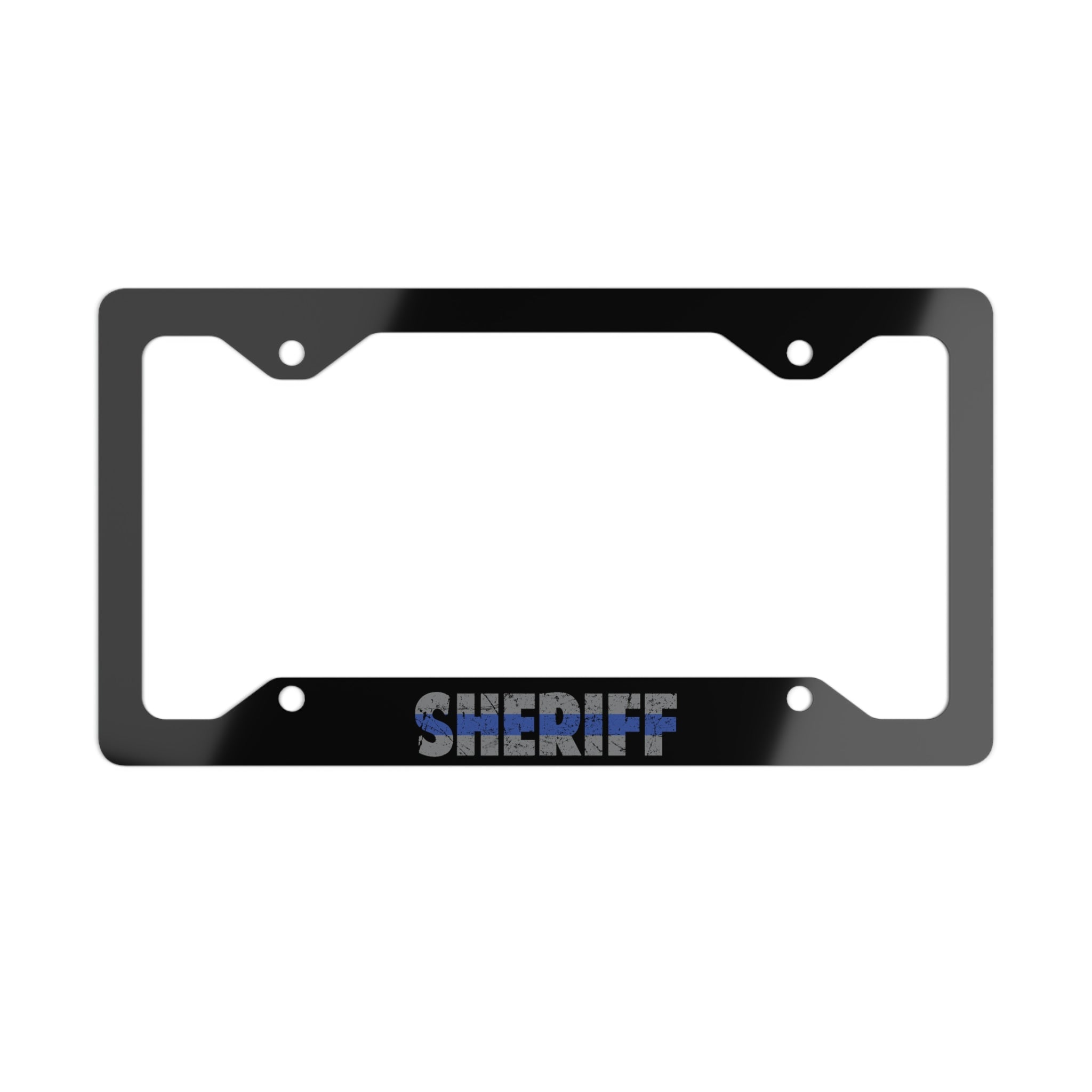 License Plate Frame Metal - Sheriff Blue Line