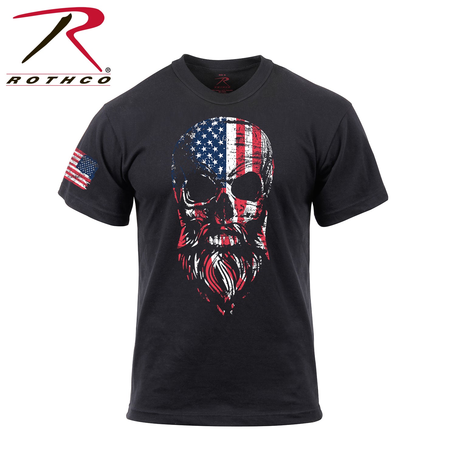 Rothco US Flag Bearded Skull T-Shirt