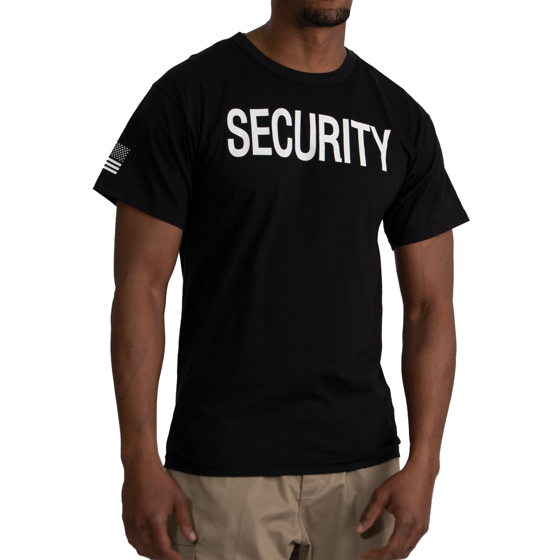 Rothco 2-Sided Security T-Shirt with US Flag On Sleeve