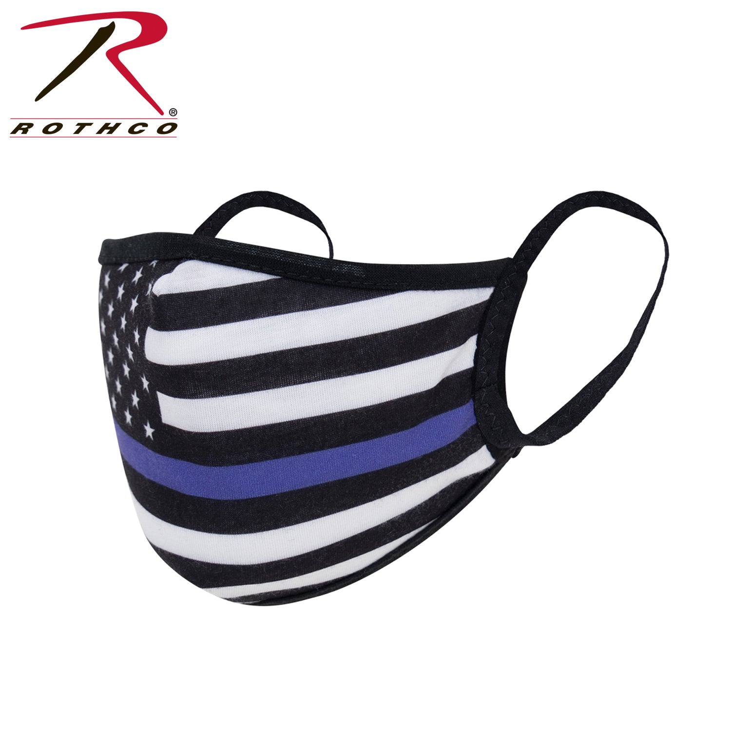 Rothco Thin Blue Line Flag Reusable 3-Layer Polyester Face Mask