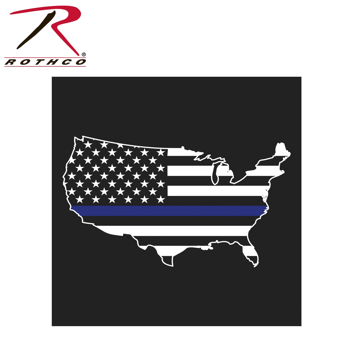 Rothco Thin Blue Line America Map T-Shirt