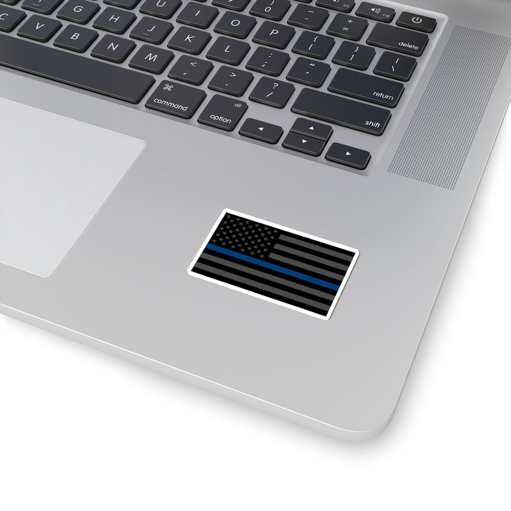 Kiss-Cut Stickers - Thin Blue Line Flag