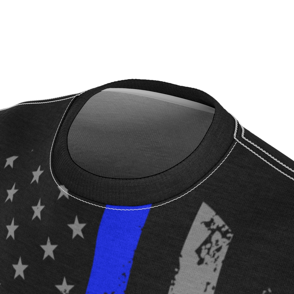 Unisex AOP Cut & Sew Tee - Blue Line Punisher