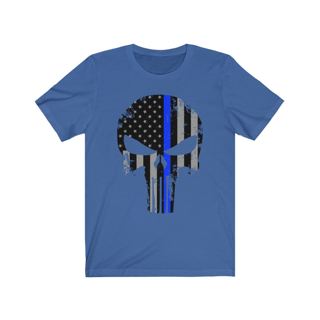 Unisex Jersey Short Sleeve Tee - Blue Line Punisher