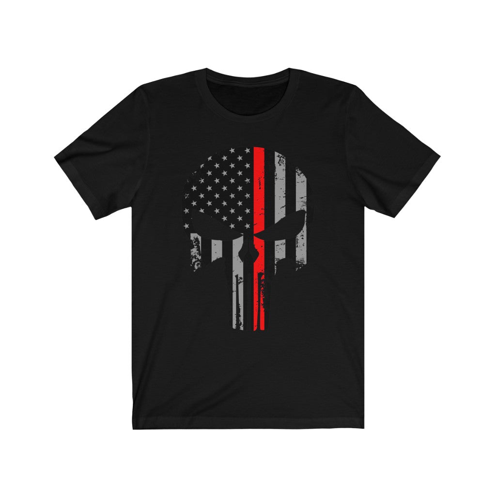 Unisex Jersey Short Sleeve Tee - Red Line Punisher