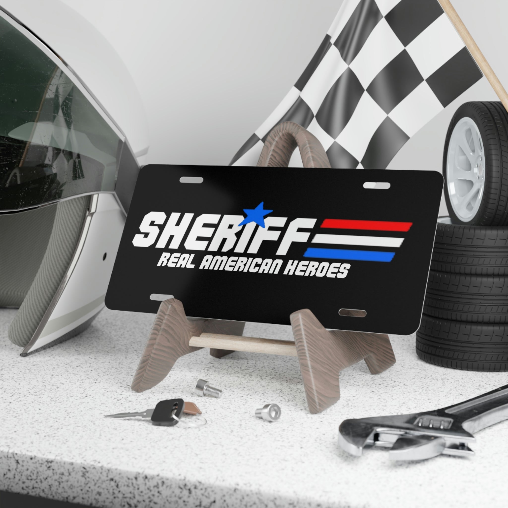 Aluminum License Plate - Sheriff "Real American Heroes"