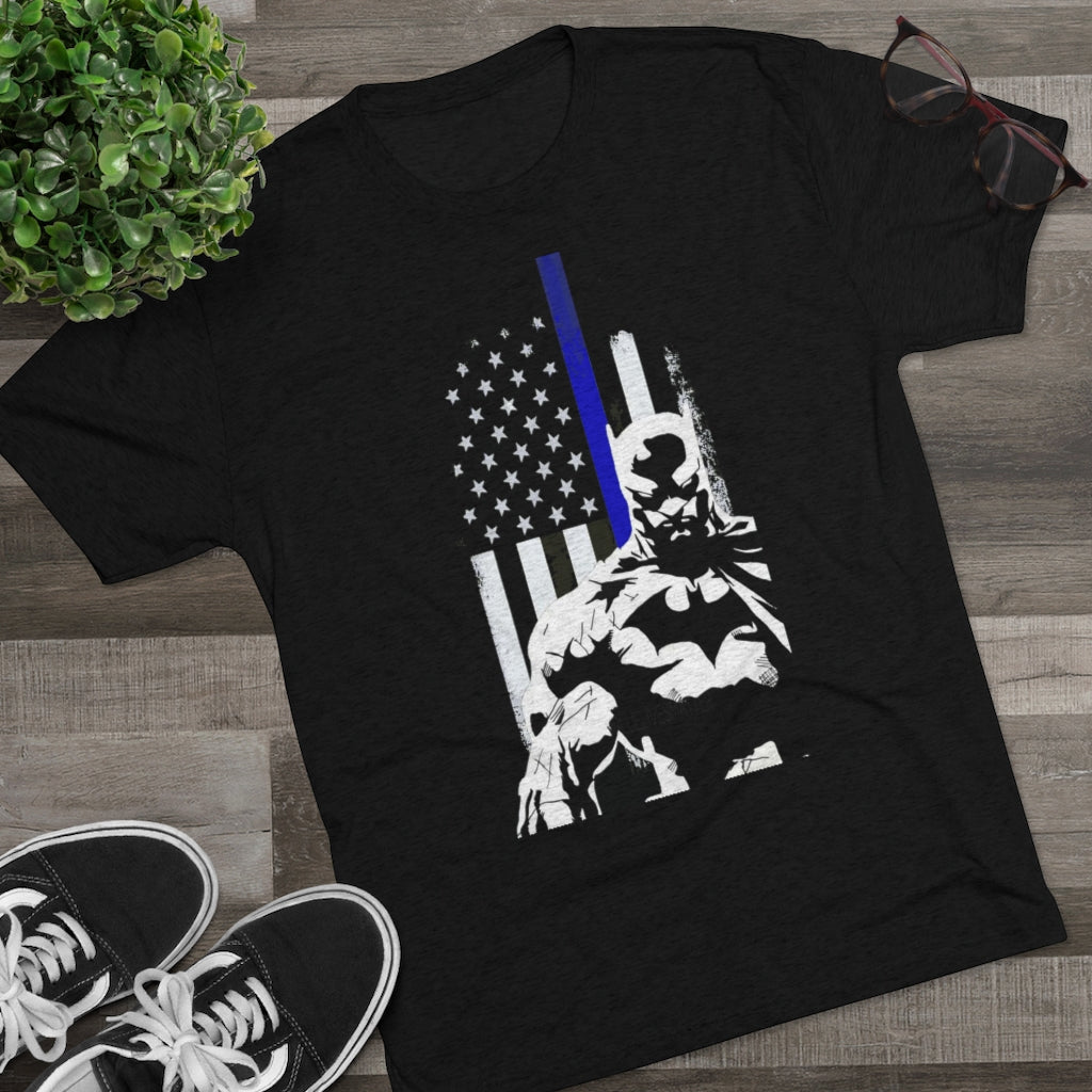 Unisex Tri-Blend Crew Tee - Batman Blue Line