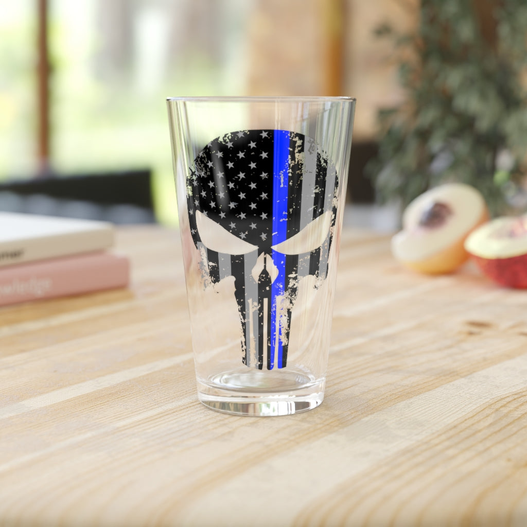 Pint Glass, 16oz - Punisher Blue Line