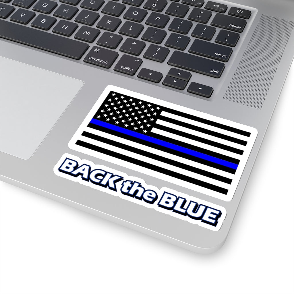 Kiss-Cut Stickers - Blue Line Flag - Back the Blue