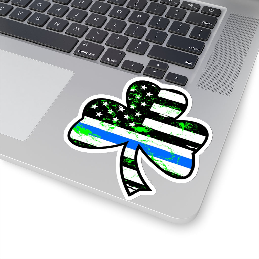 Kiss-Cut Stickers - Blue Line Shamrock