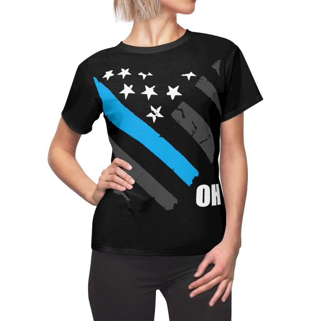 Women's AOP Cut & Sew Tee - Ohio Thin Blue Line