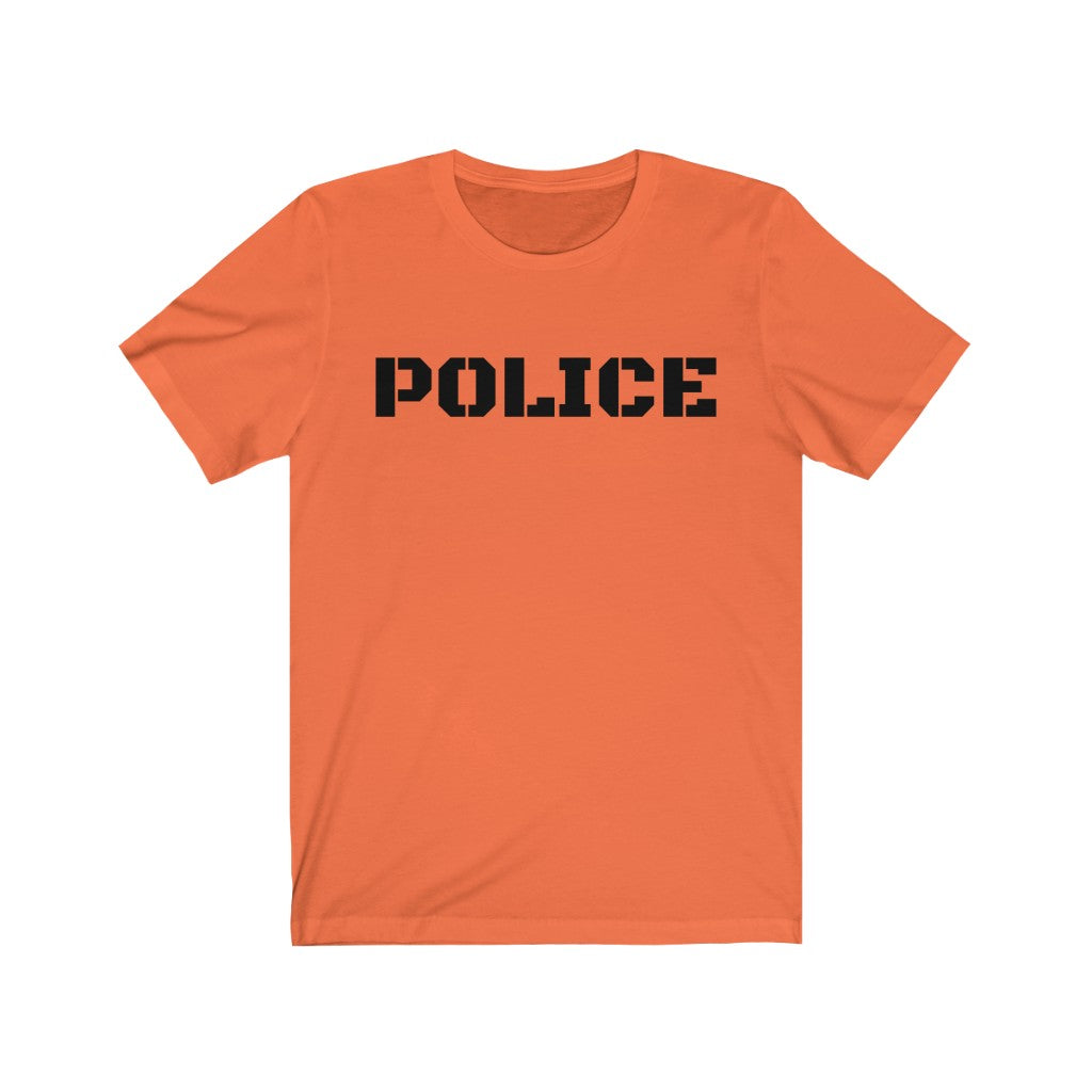 Unisex Jersey Short Sleeve Tee - "POLICE" Front and Back