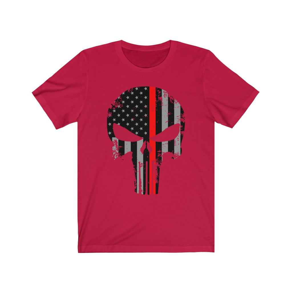 Unisex Jersey Short Sleeve Tee - Red Line Punisher