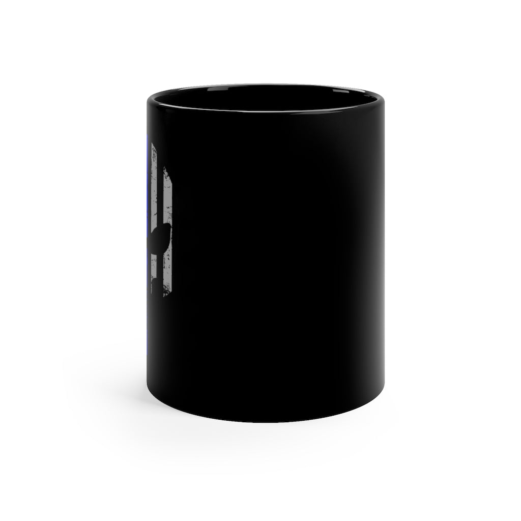 Black mug 11oz - Punisher Thin Blue Line