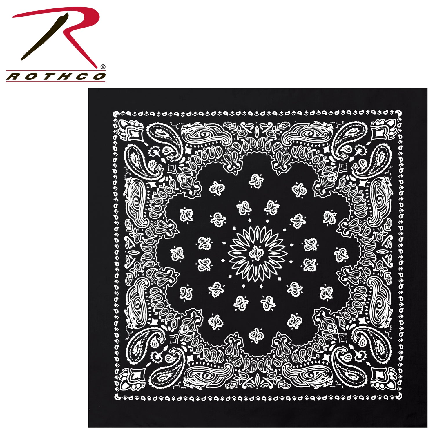 Rothco Trainmen Paisley Bandana – Extra-Large 27” X 27"