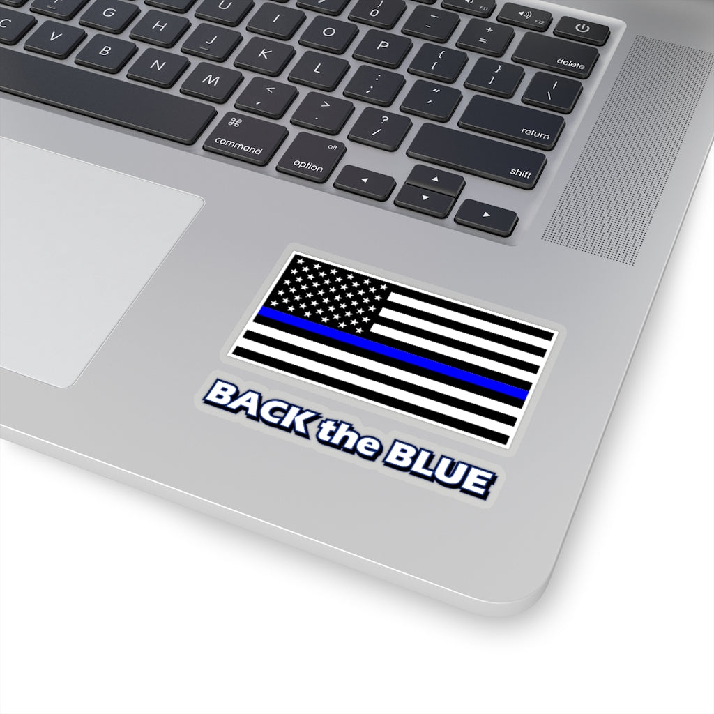 Kiss-Cut Stickers - Blue Line Flag - Back the Blue