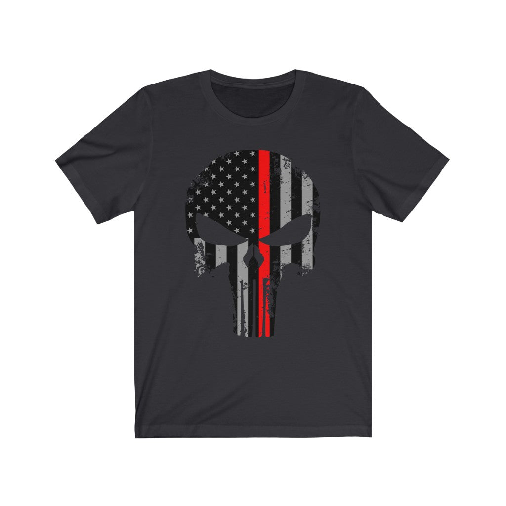 Unisex Jersey Short Sleeve Tee - Red Line Punisher