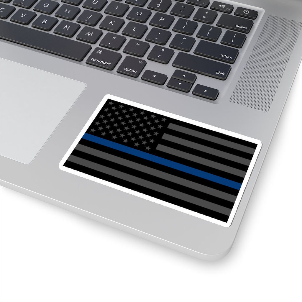 Kiss-Cut Stickers - Thin Blue Line Flag