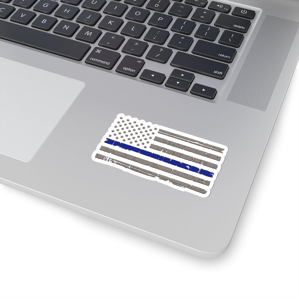 Kiss-Cut Stickers - Blue Line Flag