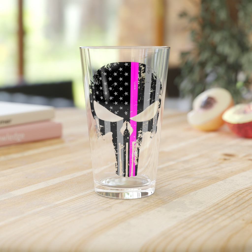 Pint Glass, 16oz - Pink Punisher