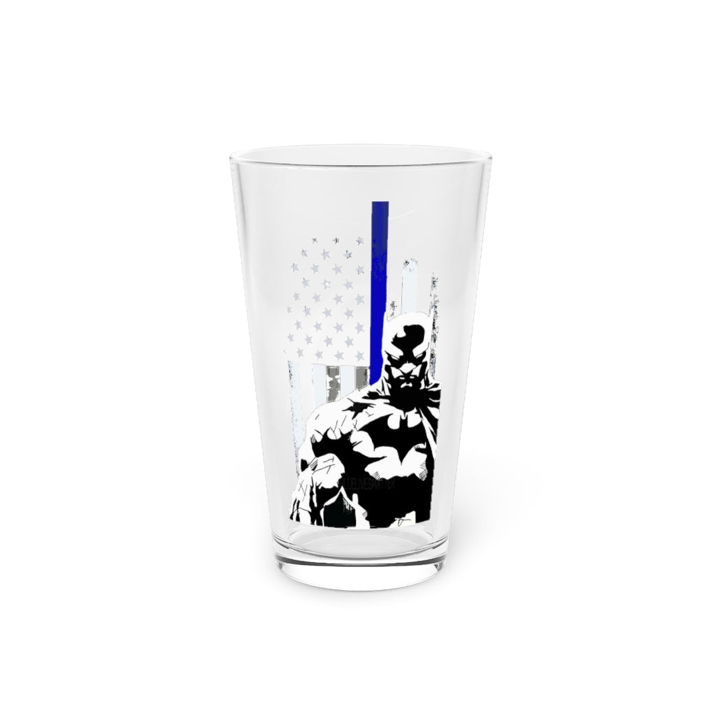 Pint Glass, 16oz - Batman Blue Line