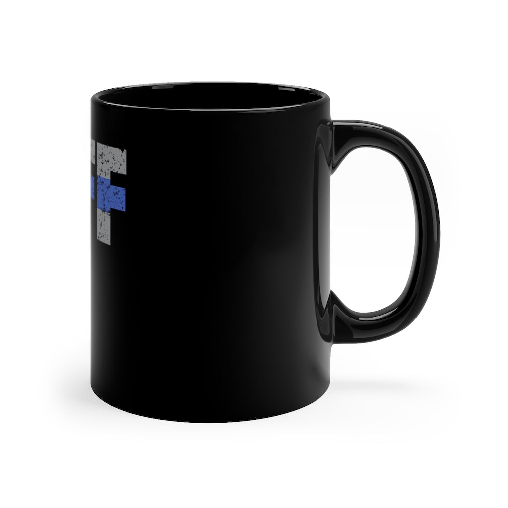 Black mug 11oz - Sheriff Blue Line / Cuffs
