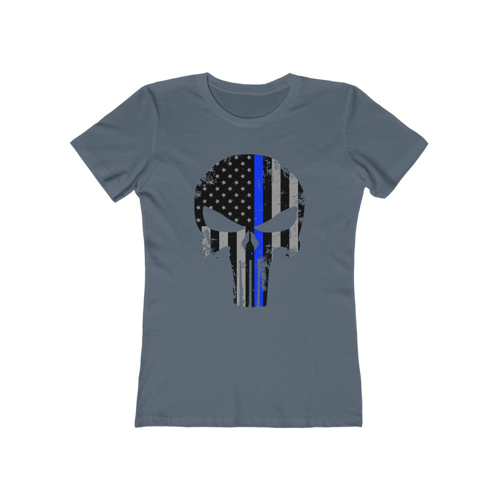 Women's The Boyfriend Tee - Blue Line Punisher