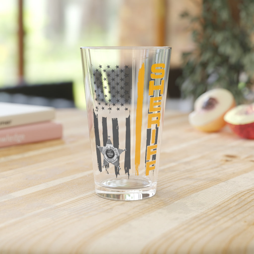 Pint Glass, 16oz - Ohio Sheriff Vertical