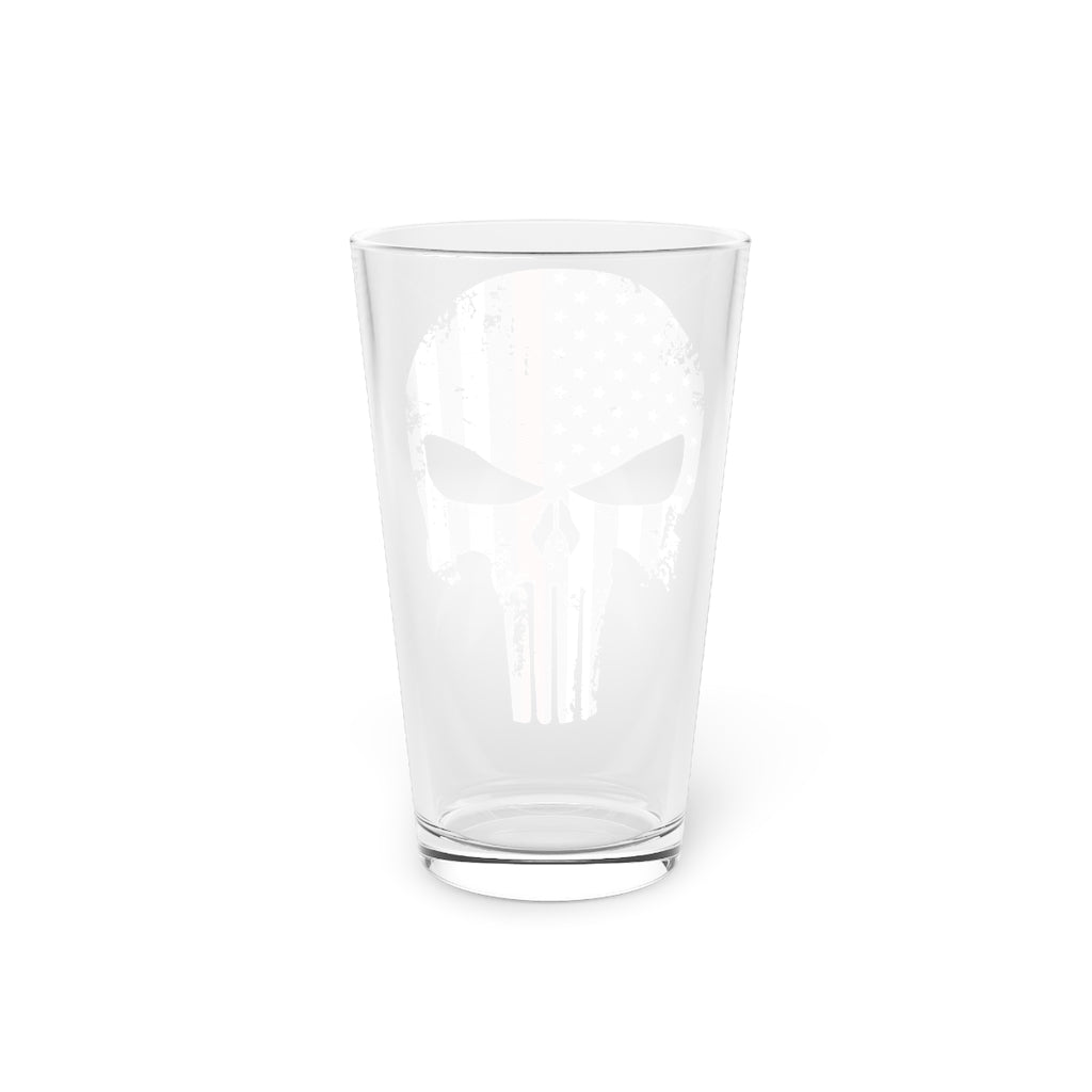 Pint Glass, 16oz - Punisher Red Line