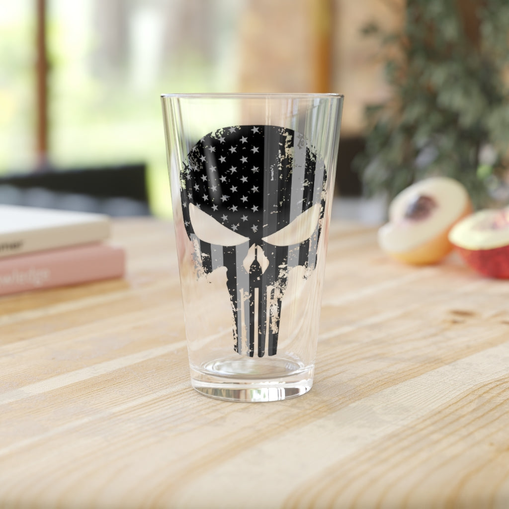 Pint Glass, 16oz - Punisher Gray Line