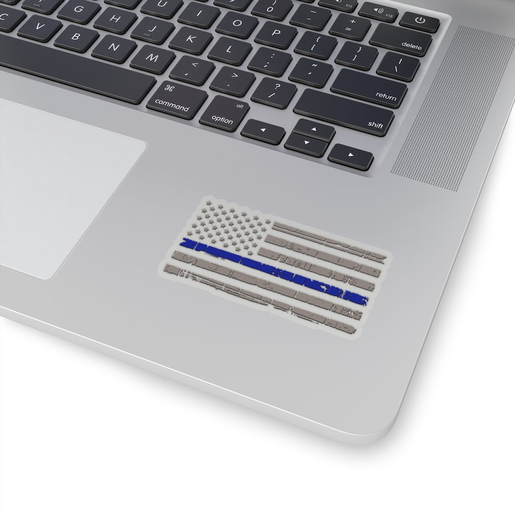 Kiss-Cut Stickers - Blue Line Flag