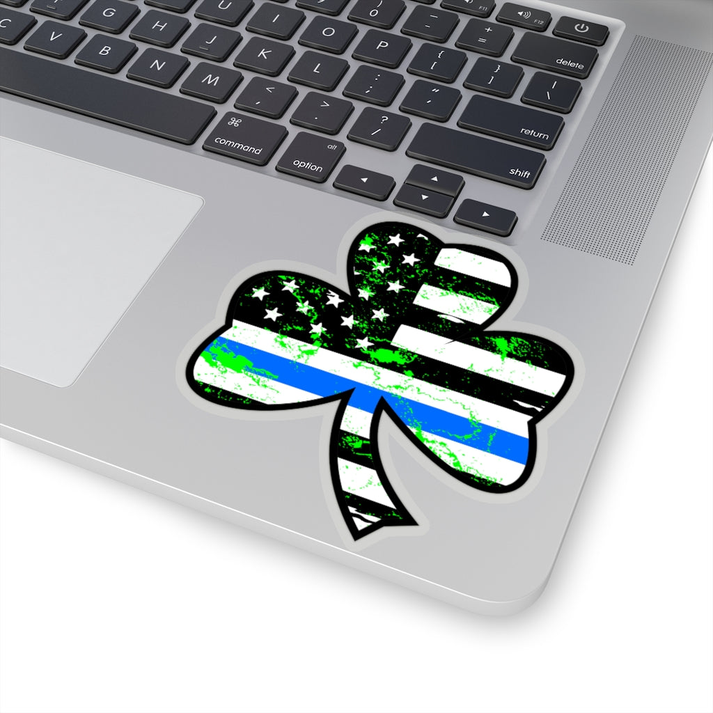 Kiss-Cut Stickers - Blue Line Shamrock