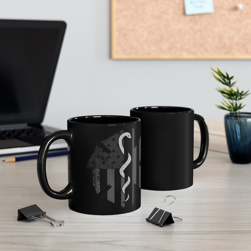 Black mug 11oz - Star of Life - Subdued