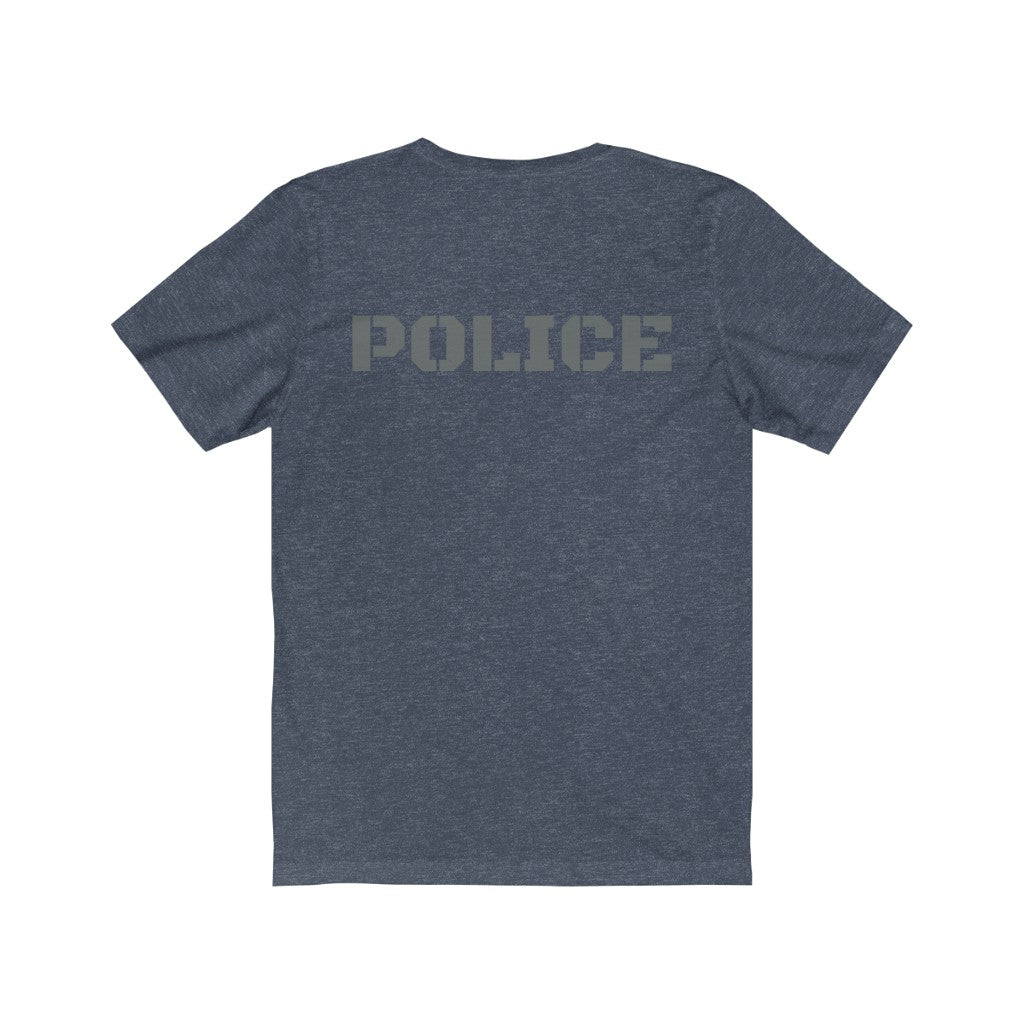 Unisex Jersey Short Sleeve Tee - "POLICE" Front and Back